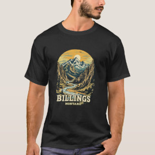 Camiseta Paisagem Urbana Montanhas Pôr do Sol Billings Mont