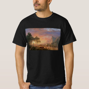 Camiseta Paisagem Vintage, Trilha do Oregon por Bierstadt