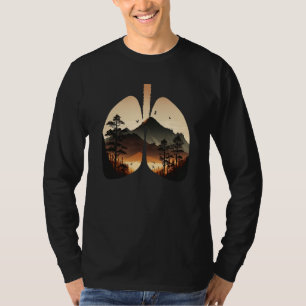 Camiseta Paisagens montanhosas pôr do sol e lagos alpinista
