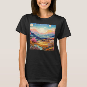 Camiseta Paisagens Psicodélicas Florestais Doce Sublime Nat