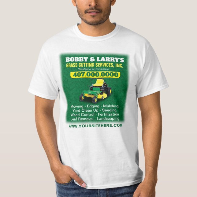 Camiseta Paisagismo De Grama De Cuidados De Gramado Cortand (Frente)