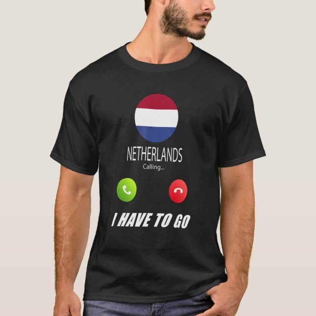 Camiseta Países Baixos Bandeira Souvenir Países Baixos Está (Frente)