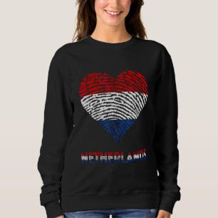 Camiseta Países Baixos Coração Marca de Polegar Bandeira Ho