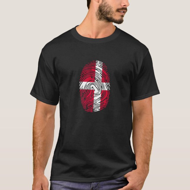 Camiseta Países da Dinamarca: Sinalizador de ADN de impress (Frente)