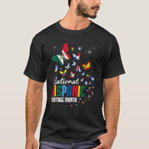 Camiseta Países de Látx Cuja bandeira é Borboleta Hispânica