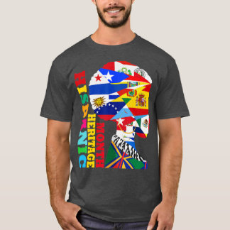 Camiseta Países do Mês do Patrimônio Hispânico Bandeiras La