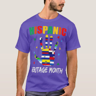 Camiseta Países latinos de mão sinalizam herança nacional h