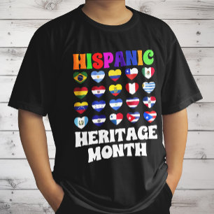Camiseta Países latinos sinalizam coração, felicidade