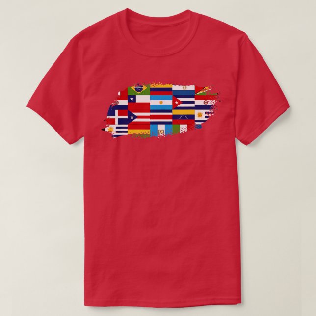 Camiseta Países latinos Sinalizam Patrimônio Hispânico Mês  (Frente do Design)