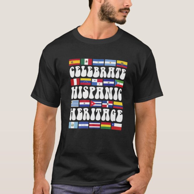 Camiseta Países latinos sinalizam Patrimônio Hispânico Mese (Frente)