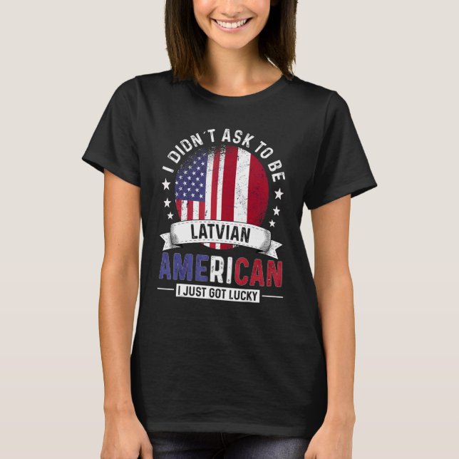 Camiseta Países Letões Americanos Sinalizam País do Orgulho (Frente)