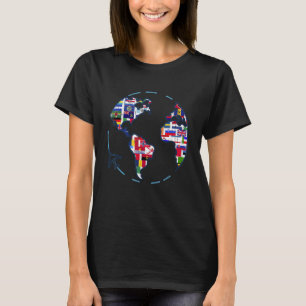 Camiseta Países Viajantes Mundo Sinaliza Mundo Internaciona
