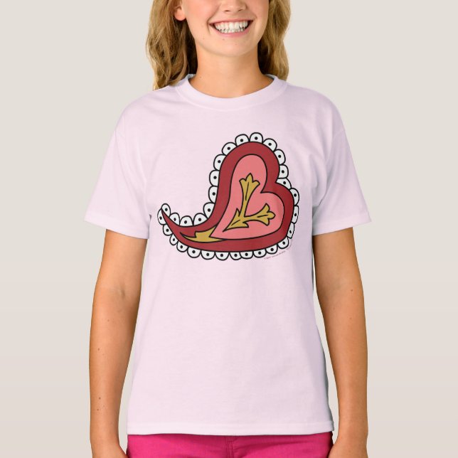 Camiseta Paisley Heart Kid's and Baby Light Shirt (Frente)