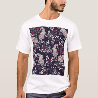 Camiseta Paisley tradicional indiano, padrão perfeito.