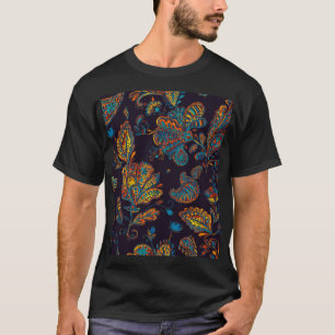 Camiseta Paisley watercolor: azulejo de padrão floral