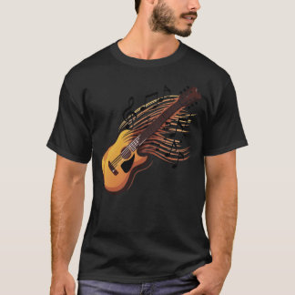 Camiseta Paixão de Violão - Fluxo de Notas de Música