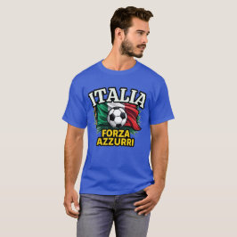 Camiseta Paixão italiana de futebol - Bandeira Forza Azzurr
