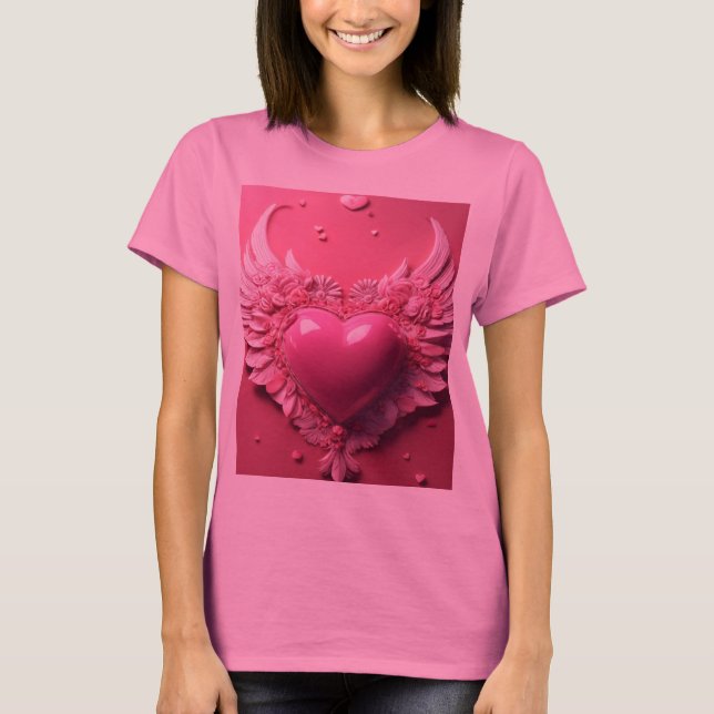 Camiseta "Paixão Rosa 💖 Tee Heart" (Frente)