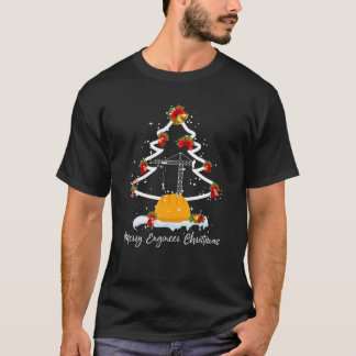 Camiseta Paj de Natal do Engenheiro de Árvore do Xmas de En
