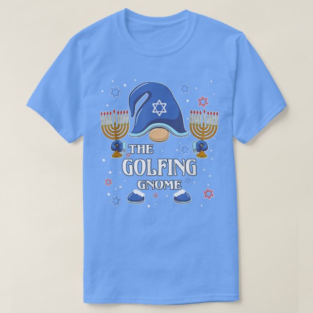 Camiseta Pajama da Família de Combinação do Gnomo de Golfe  (Frente do Design)