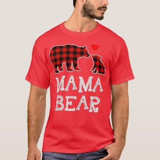 Camiseta Pajama da Família de Natal da Xadrez Mama Bear Buf