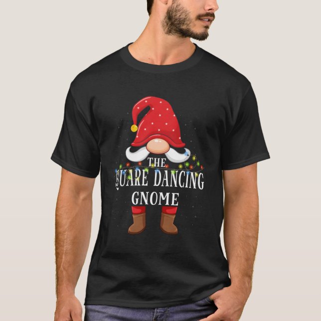 Camiseta Pajama da Família Gnome Dançante ao Quadrado (Frente)