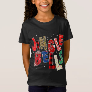 Camiseta Pajama da família natalícia Sinos da Xadrez Vermel