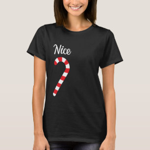 Camiseta Pajama de Natal bom e travesso para Casais