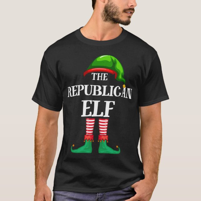 Camiseta Pajama de Natal da Família do Elf do Republicano (Frente)