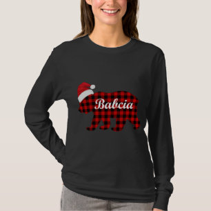 Camiseta Pajama de Natal da Família do Urso Xadrez Babcia