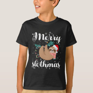 Camiseta Pajama De Natal De feliz Slothmas Para Amantes De