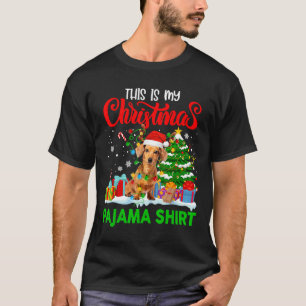 Camiseta Pajamas Red Buffalo Plaid Dachshund Dog Merry Chri