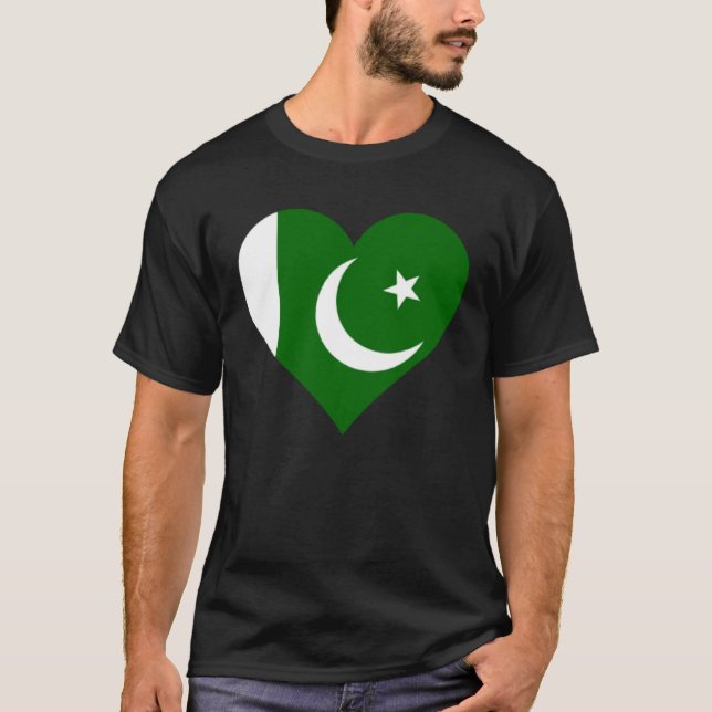 Camiseta Pakistan Flag Heart Pakistan  Love Pakistan (Frente)