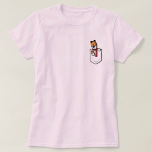 Camiseta pal de bolso de design bonitinho rosa