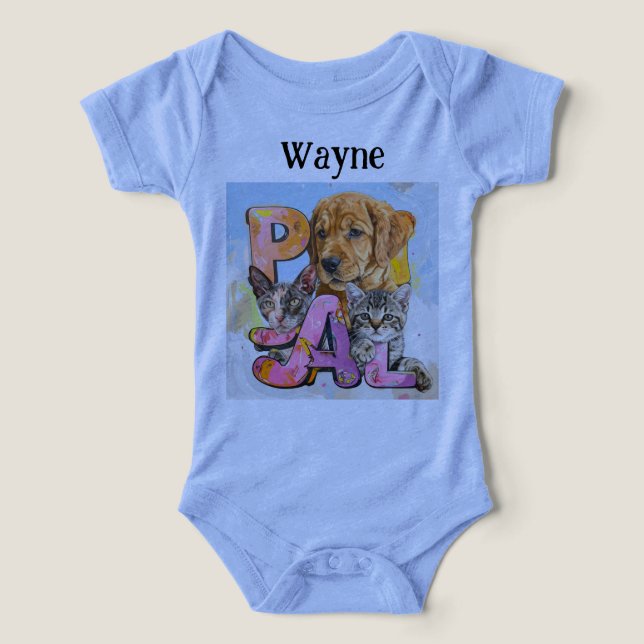 Camiseta Pal Dog and Cats Plus Personalize Name  (Design frontal)