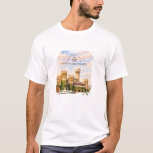 Camiseta Palácio de Bangalore Índia Aquarela Memória de Via