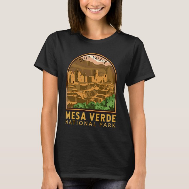 Camiseta Palácio Vintage do Parque Nacional Mesa Verde (Frente)