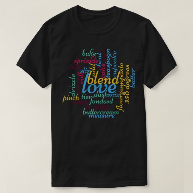 Camiseta Palavra de Bolo Ideia de Presente para Criadores (Frente do Design)
