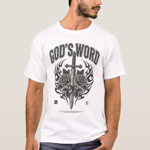 Camiseta Palavra de Deus Espada & Rosas Vintage Cristão