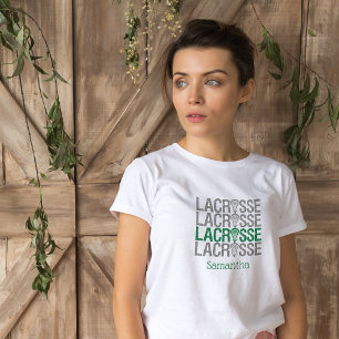 Camiseta Palavra de Lacrosse verde e perturbada