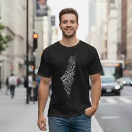 Camiseta Palavra de Mapa Livre da Palestina em Gaza