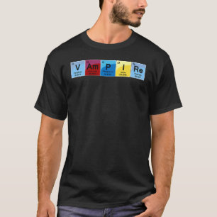 Camiseta Palavra de Mesa periódica do Vampiro Elementar