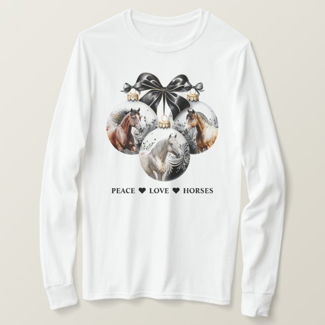 Camiseta Palavra de paz de Natal em preto e ouro (Frente do Design)