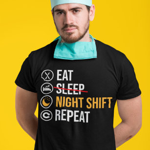 Camiseta Palavra Engraçado Do Trabalhador Do Turno Noturno