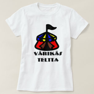 Camiseta Palavra finlandesa para tenda colorida: värikäs