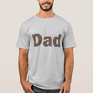 Camiseta Palavra pai em Camisa-T de Padrão de Onda Rústica
