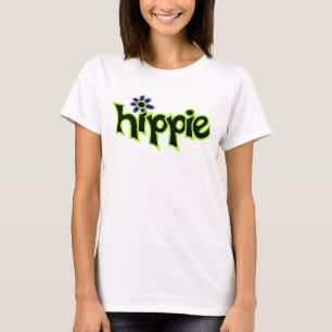 Camiseta Palavra Preta Gráfica Colorida Hippie Dizendo