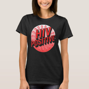 Camiseta Palavras Aids Dias HIV Positivo Fita de Sensibiliz