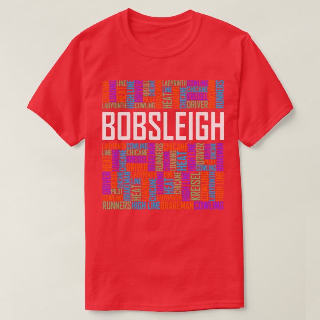 Camiseta Palavras Bobsled (Frente do Design)