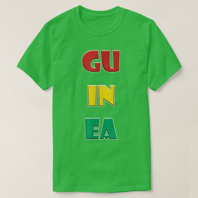 Camiseta Palavras Coloridas da Guiné (Frente do Design)